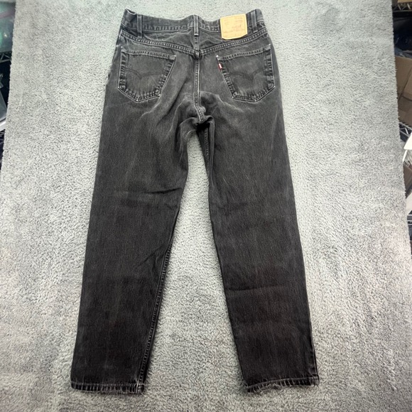Levi's 550 Relaxed Fit Jeans Men's 35x32 Black Denim Pants Vintage Style - Picture 9 of 13